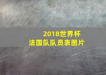 2018世界杯法国队队员表图片