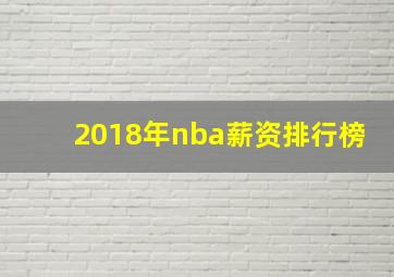 2018年nba薪资排行榜