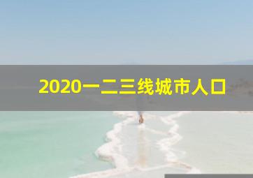 2020一二三线城市人口