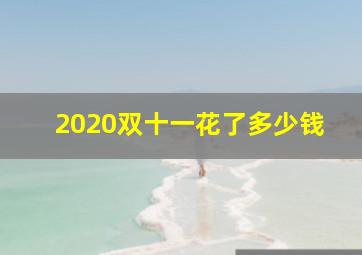 2020双十一花了多少钱