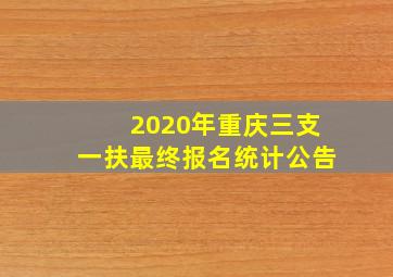 2020年重庆三支一扶最终报名统计公告