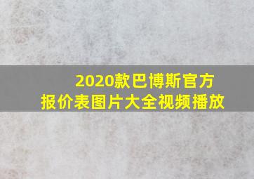 2020款巴博斯官方报价表图片大全视频播放