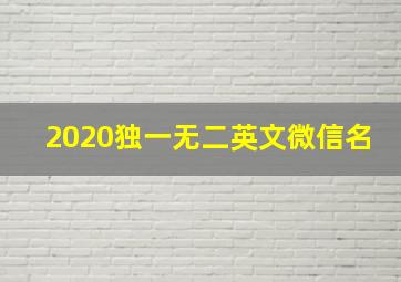 2020独一无二英文微信名