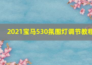 2021宝马530氛围灯调节教程