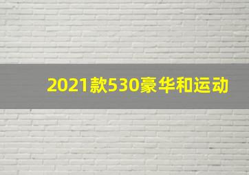 2021款530豪华和运动