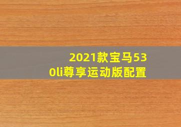 2021款宝马530li尊享运动版配置