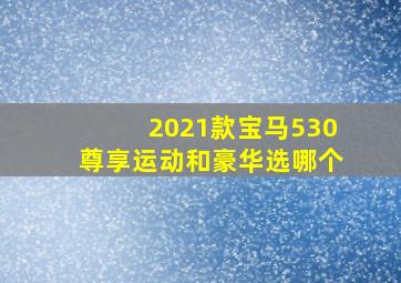 2021款宝马530尊享运动和豪华选哪个