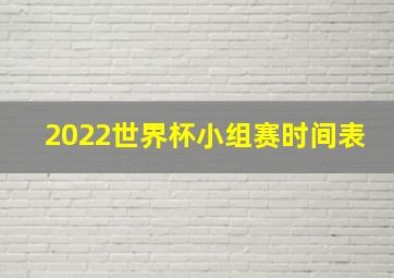 2022世界杯小组赛时间表