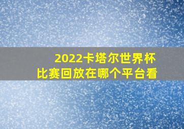 2022卡塔尔世界杯比赛回放在哪个平台看