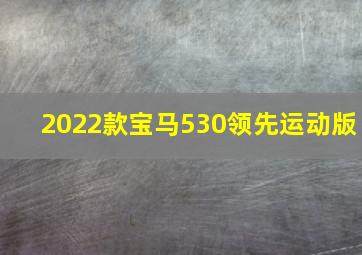 2022款宝马530领先运动版