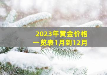 2023年黄金价格一览表1月到12月