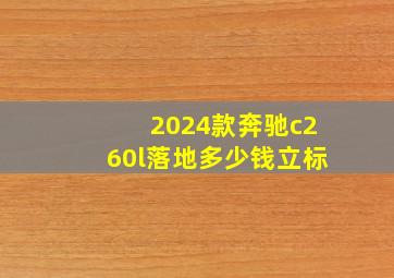 2024款奔驰c260l落地多少钱立标