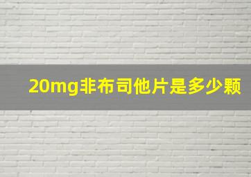 20mg非布司他片是多少颗