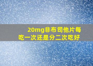 20mg非布司他片每吃一次还是分二次吃好