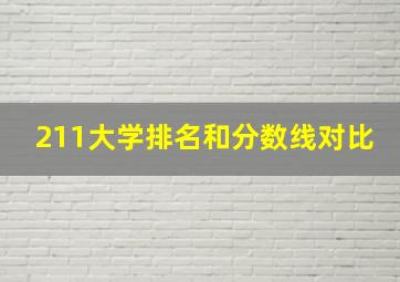 211大学排名和分数线对比