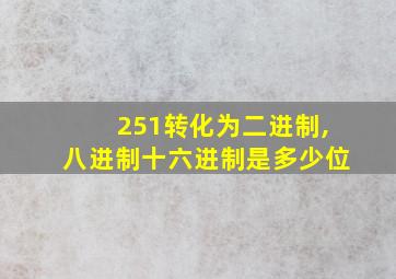 251转化为二进制,八进制十六进制是多少位