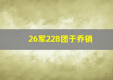 26军228团于乔销