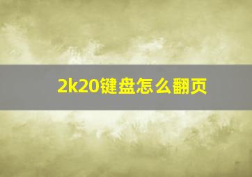 2k20键盘怎么翻页