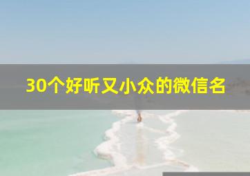 30个好听又小众的微信名