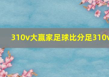 310v大赢家足球比分足310v