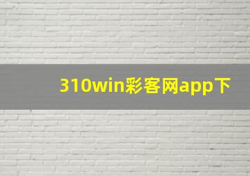 310win彩客网app下