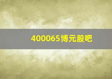 400065博元股吧