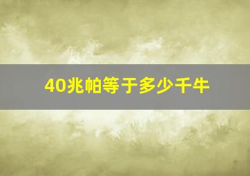 40兆帕等于多少千牛