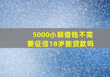 5000小额借钱不需要征信18岁能贷款吗