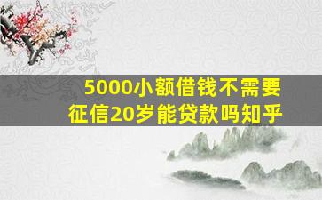 5000小额借钱不需要征信20岁能贷款吗知乎