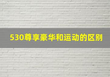 530尊享豪华和运动的区别