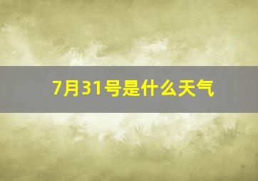 7月31号是什么天气