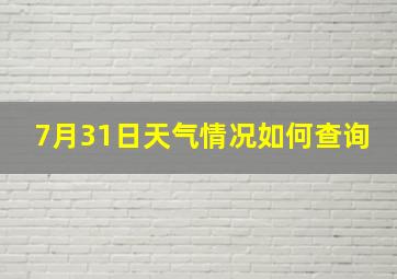 7月31日天气情况如何查询