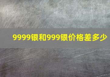 9999银和999银价格差多少