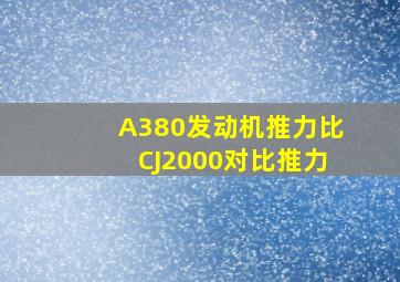 A380发动机推力比CJ2000对比推力