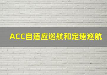 ACC自适应巡航和定速巡航