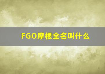 FGO摩根全名叫什么