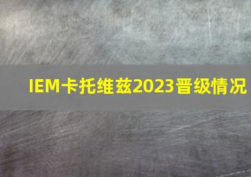 IEM卡托维兹2023晋级情况