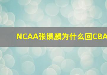 NCAA张镇麟为什么回CBA