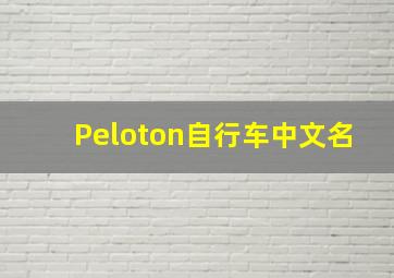 Peloton自行车中文名