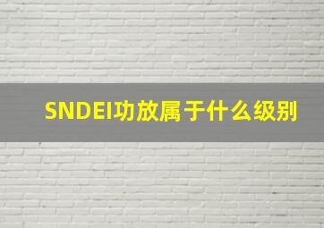 SNDEI功放属于什么级别