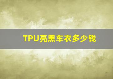 TPU亮黑车衣多少钱