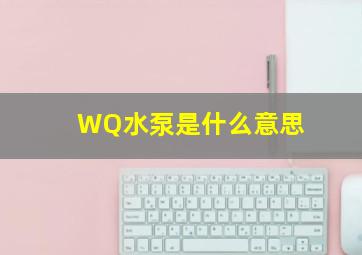 WQ水泵是什么意思