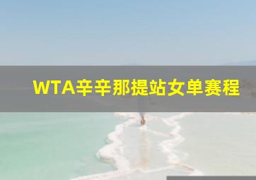 WTA辛辛那提站女单赛程