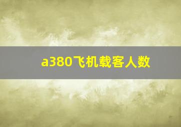 a380飞机载客人数