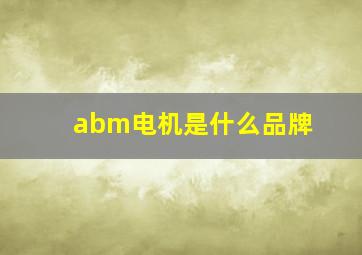 abm电机是什么品牌