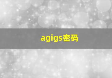 agigs密码