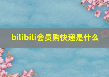 bilibili会员购快递是什么