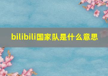 bilibili国家队是什么意思