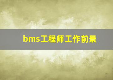 bms工程师工作前景