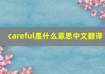 careful是什么意思中文翻译